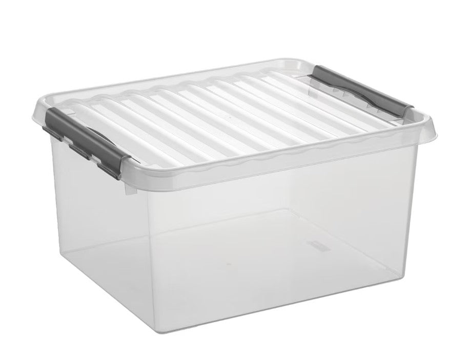 6 X Sunware Aufbewahrungsbox mit Deckel 36 Liter 400x260x500mm transparent 6 stück