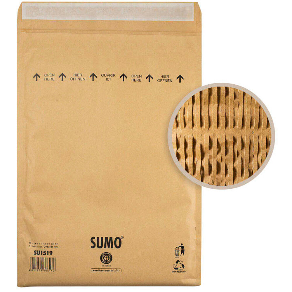 75 X SUMO MAILmedia Polstertaschen 1519 braun für DIN B4 75 stück