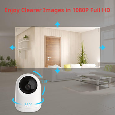 SwitchBot Babyphone Innen Overviewkamera, 360 Degree 1080P Schwenk-Neige-Smart-WLAN (2.4 G), Bewegungserkennung, Nachtsicht, Zwei-Wege-Audio, fonctionne avec Alexa et Google Assistant