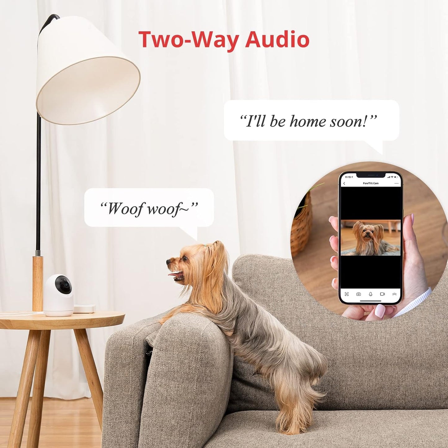 SwitchBot Babyphone Innen-Übersichtskamera, 360 Grad 1080P Schwenk-Neige-Smart-WLAN (2,4 G), Bewegungserkennung, Nachtsicht, Zwei-Wege-Audio, Funktionen mit Alexa und Google Assistant