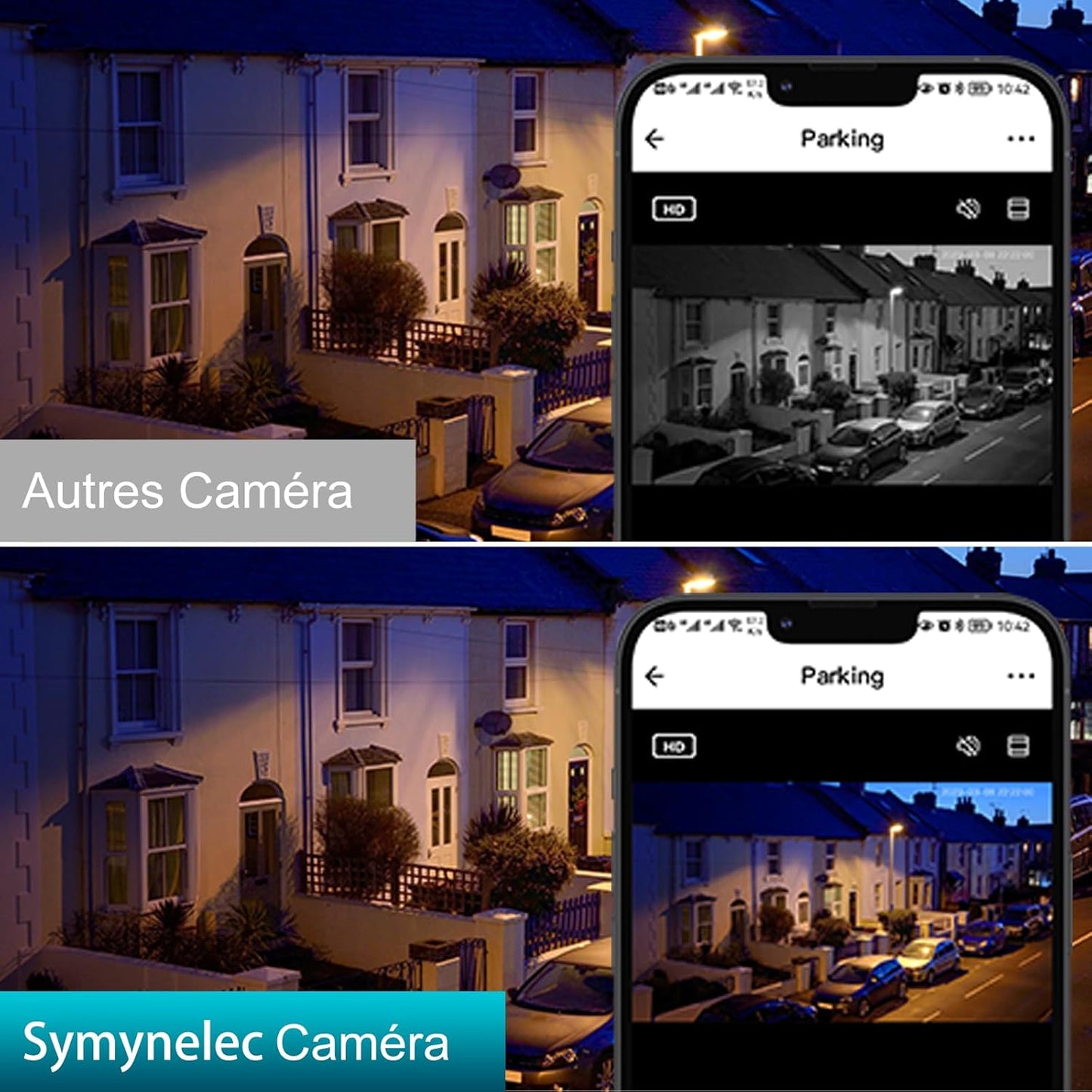 SYMYNELEC Überwachungskamera, 2,4-GHz, 2K,Farbnachtsicht,Bewegungen