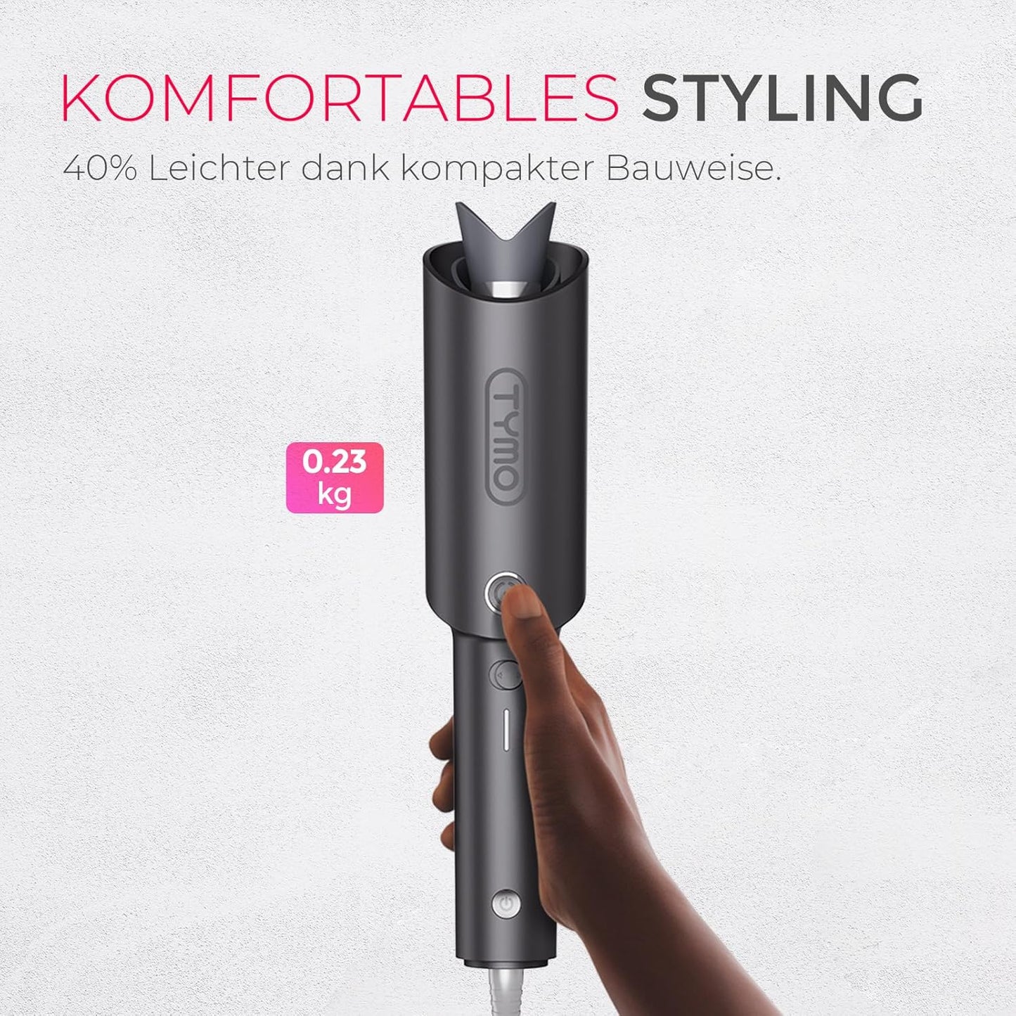 TYMO CURLPRO Lockenstab Automatisch Große Locken 25mm 3 Temp Rotierender