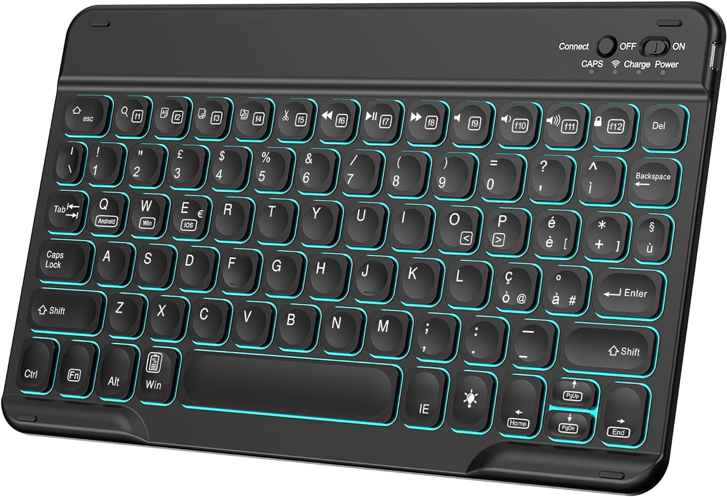 Tastatur Wireless Bluetooth italienisches Layout 25X18 cm für iPad, iPad Pro, iPad Air, Samsung, Mac, MacBook, Lenovo, Huawei Tablet,