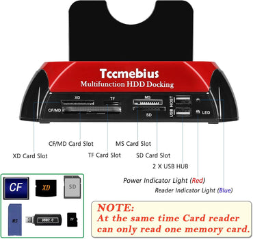 Tccmebius TCC-S862-DE USB 2.0 zu SATA IDE Dual-Bay HDD Festplatte Docking-Station