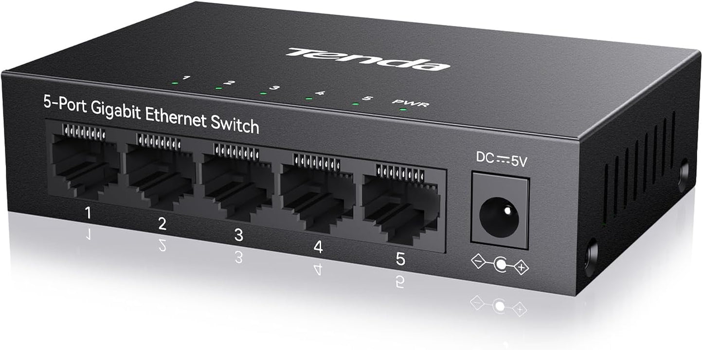 Tenda TEG1005D LAN Switch, 5 Port Gigabit Netzwerk Switch