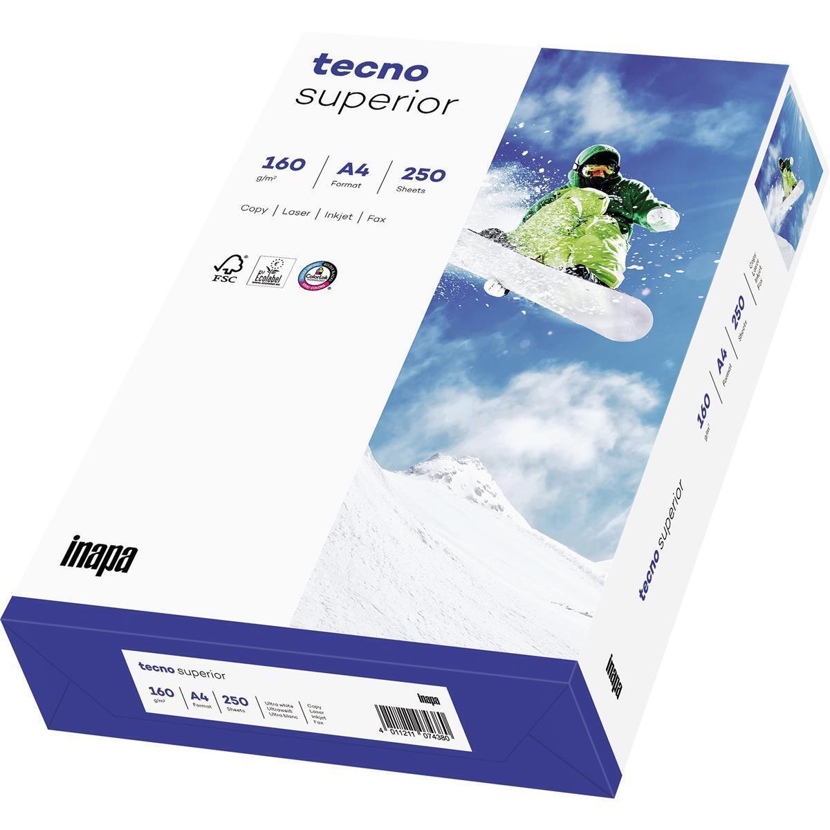 2500 X Inapa Tecno Kopierpapier superior DIN A4 80 g/qm 2.500 Blatt Maxi-Box