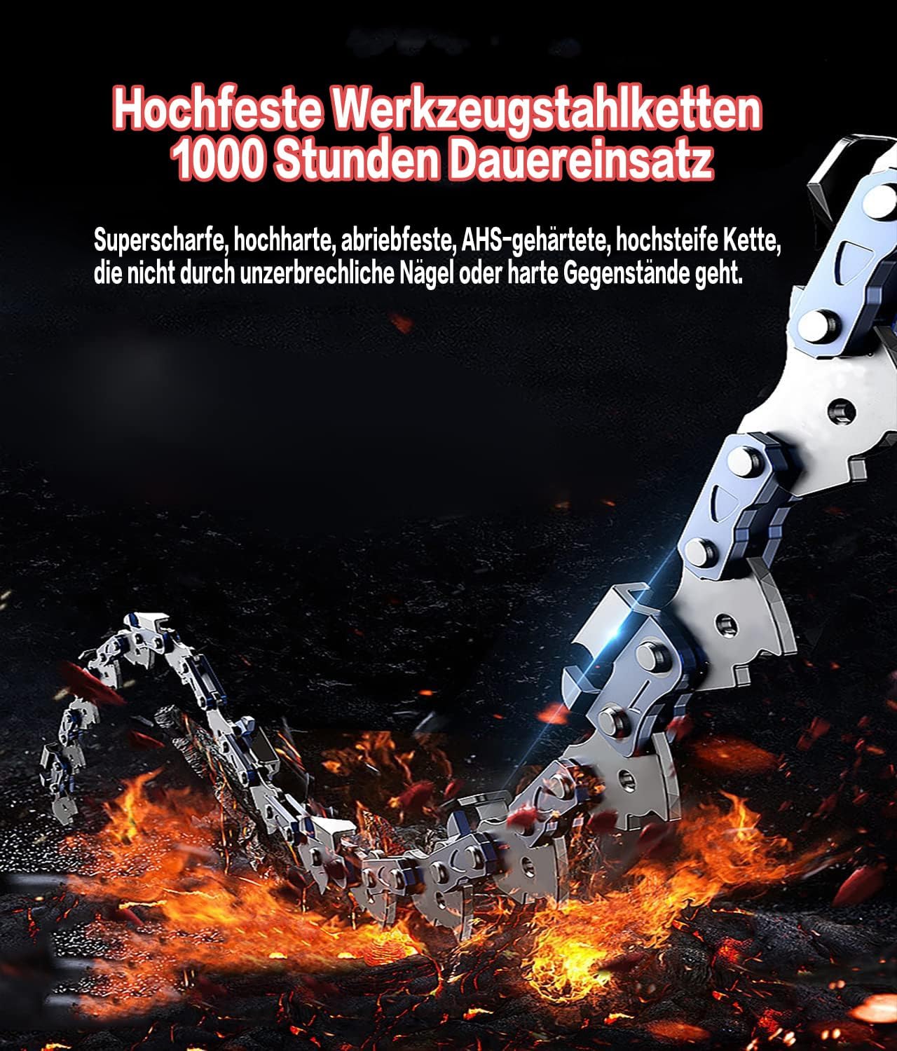 TEETOK 6 Zoll Akku Kettensäge Ersatz pour Makita DUC101Z Akku-Astsäge, Mini-Kettensäge Akku Kleine Tragbare Einhand-Kettensäge for Gartenarbeit, Holzschneiden und Beschneiden (2 * 3.0AH Akku)