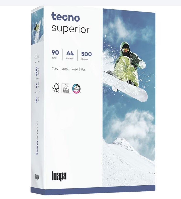 2500 X Inapa Tecno Kopierpapier Superior DIN A4, 90g/m², 2.500 Blatt