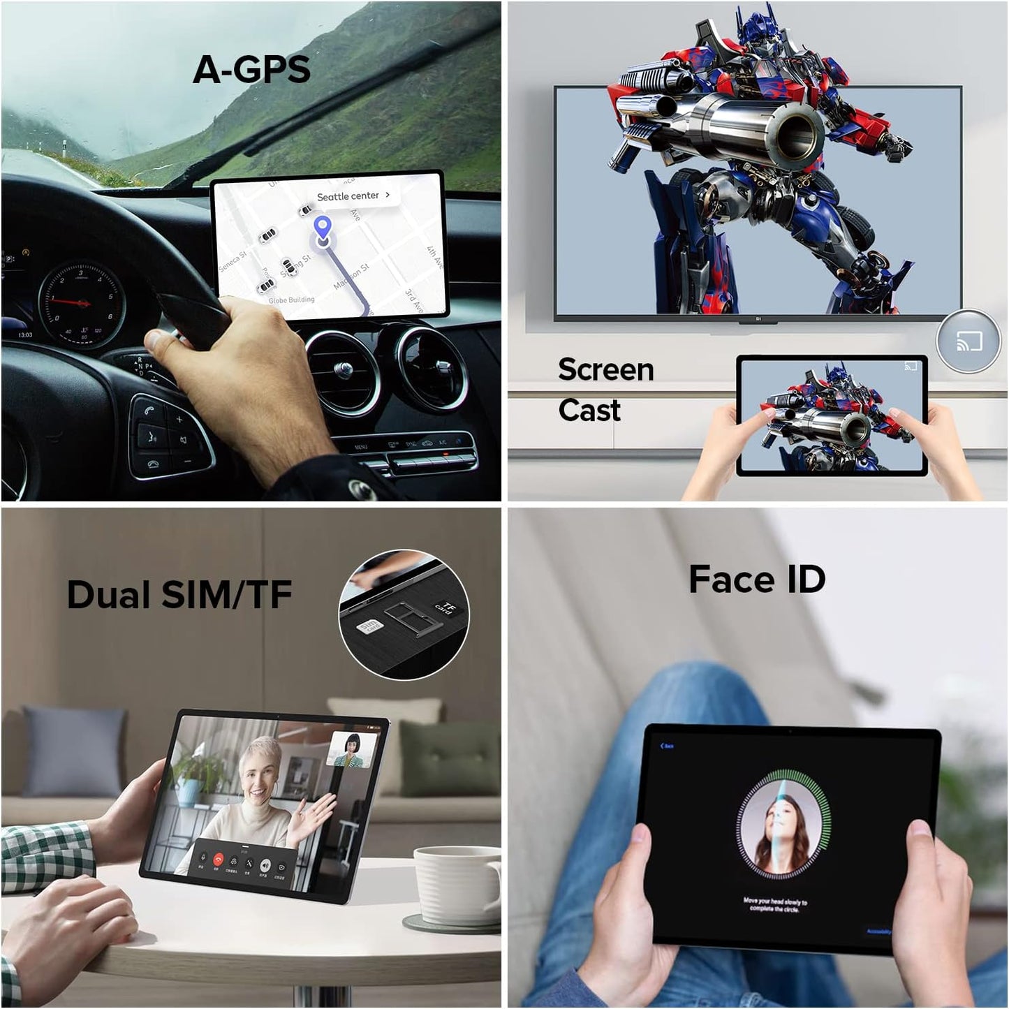 Tablette TECLAST T40 Pro Android 11, 10,4 pouces, 8 Go RAM + 128 Go ROM, Octa-Core 2 GHz Double SIM