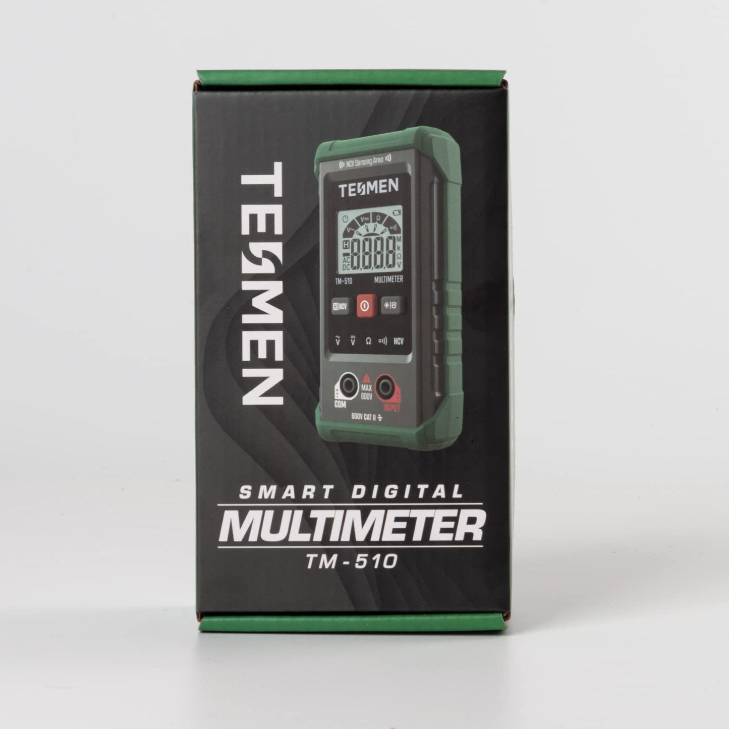 TESMEN TM-510 Digital Multimeter, 4000 Zähler Messgerät, Voltmeter mit Automatischem Messbereich, Intelligente Messung; Spannungsprüfer Misst AC/DC-Spannung, Widerstand, Durchgang – Grün