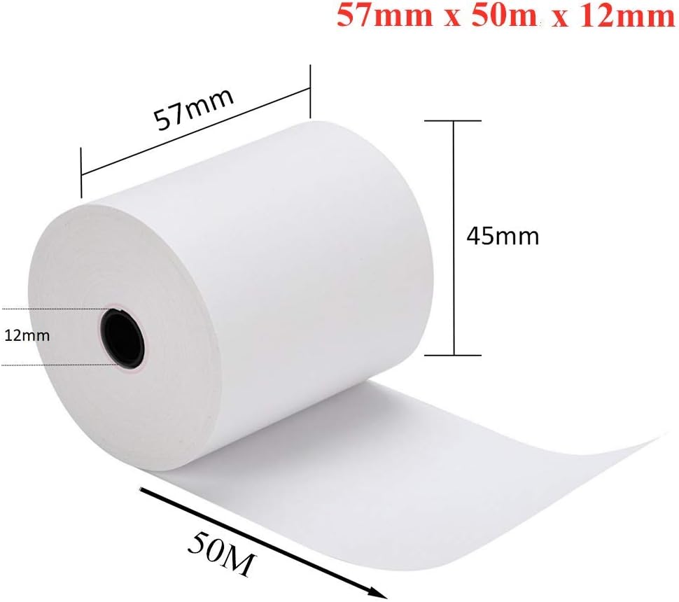 Thermorollen 57mm x 50m x 12mm Bonrollen Kassenrollen