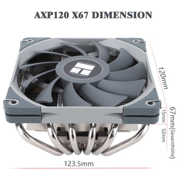 Thermalright AXP120-X67 Low-Profile-CPU-Luftkühler mit recht 120-mm 6 Heatpipes