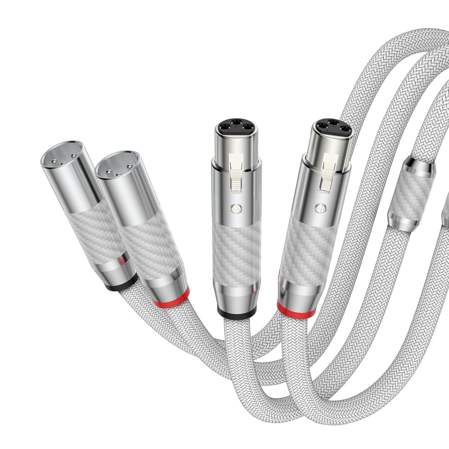 Tirstrup XLR Kabel Mikrofonkabel Versilbert DMX Patchkabel (1.5M,Weiß)