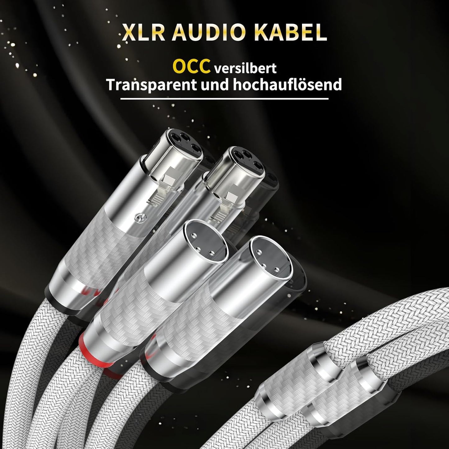Tirstrup XLR Kabel Mikrofonkabel Versilbert DMX Patchkabel (1.5M,Weiß)