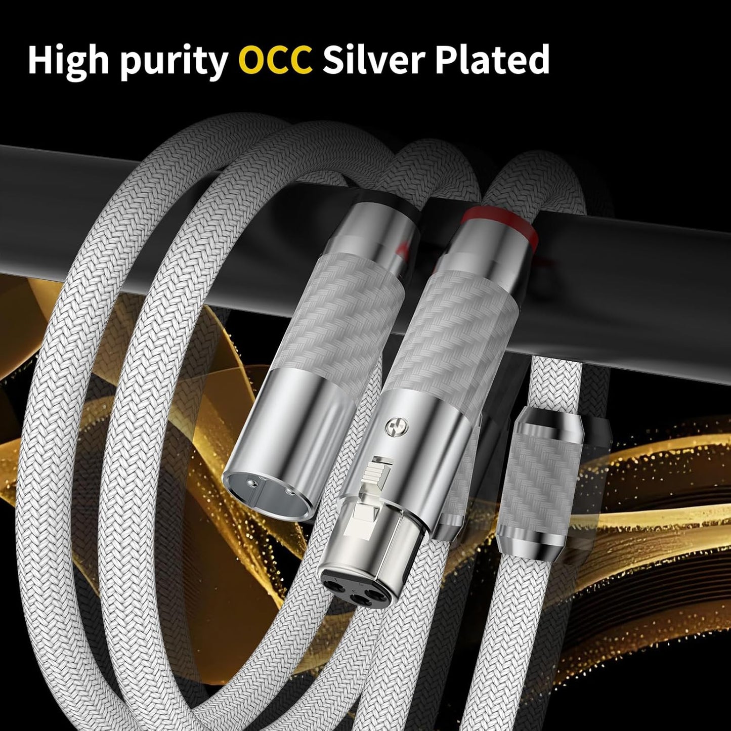 Tirstrup XLR Kabel Mikrofonkabel Versilbert DMX Patchkabel (1.5M,Weiß)
