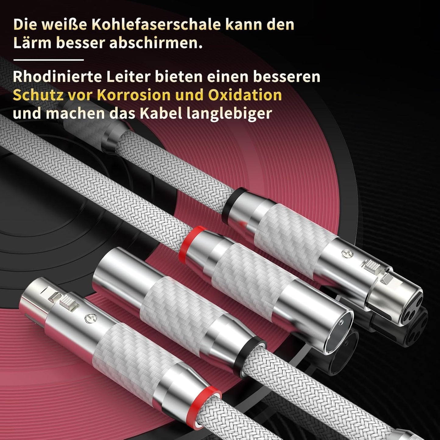 Tirstrup XLR Kabel Mikrofonkabel Versilbert DMX Patchkabel (1.5M,Weiß)
