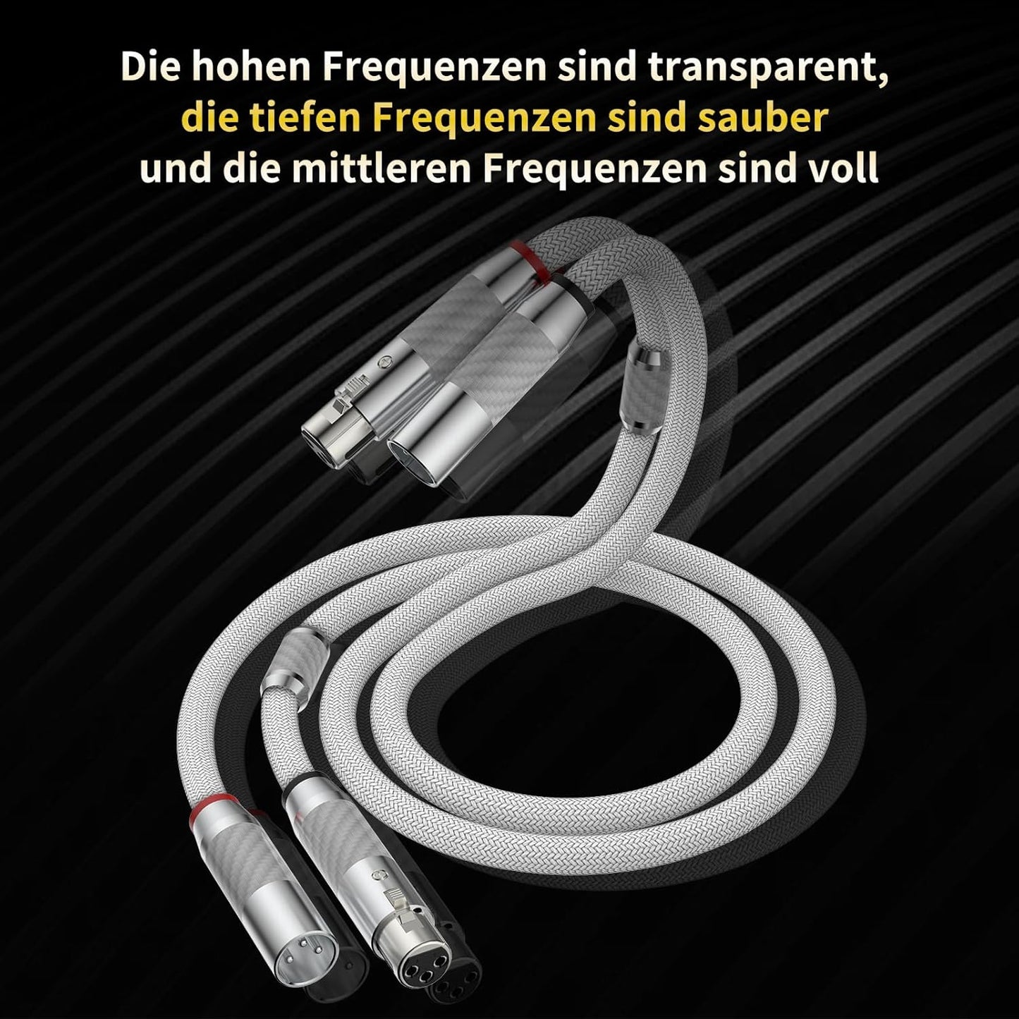 Tirstrup XLR Kabel Mikrofonkabel Versilbert DMX Patchkabel (1.5M,Weiß)