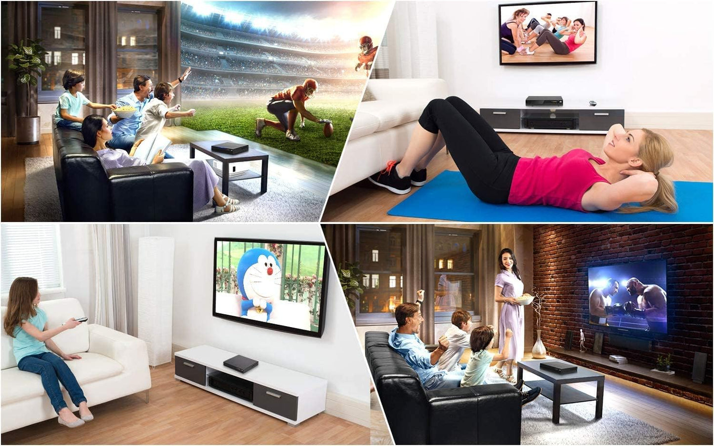 Tojock DVD-Player mit HDMI-AV-Ausgang,Fernbedienung,HDMI-AV-Kabel
