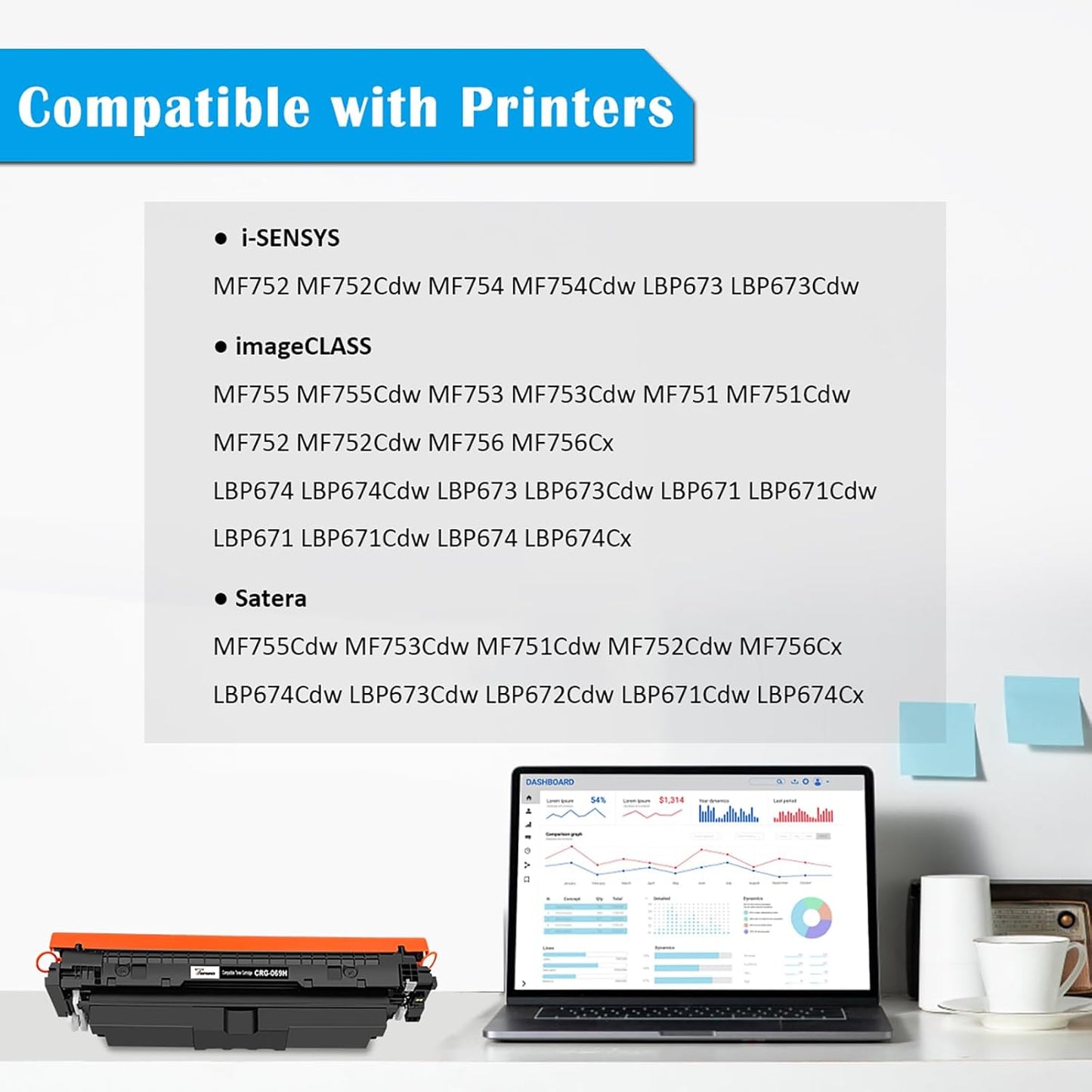 Toprint 069 CRG Kompatible Tonerkartusche Schwarz 2100 Seiten, für Canon Laserdrucker