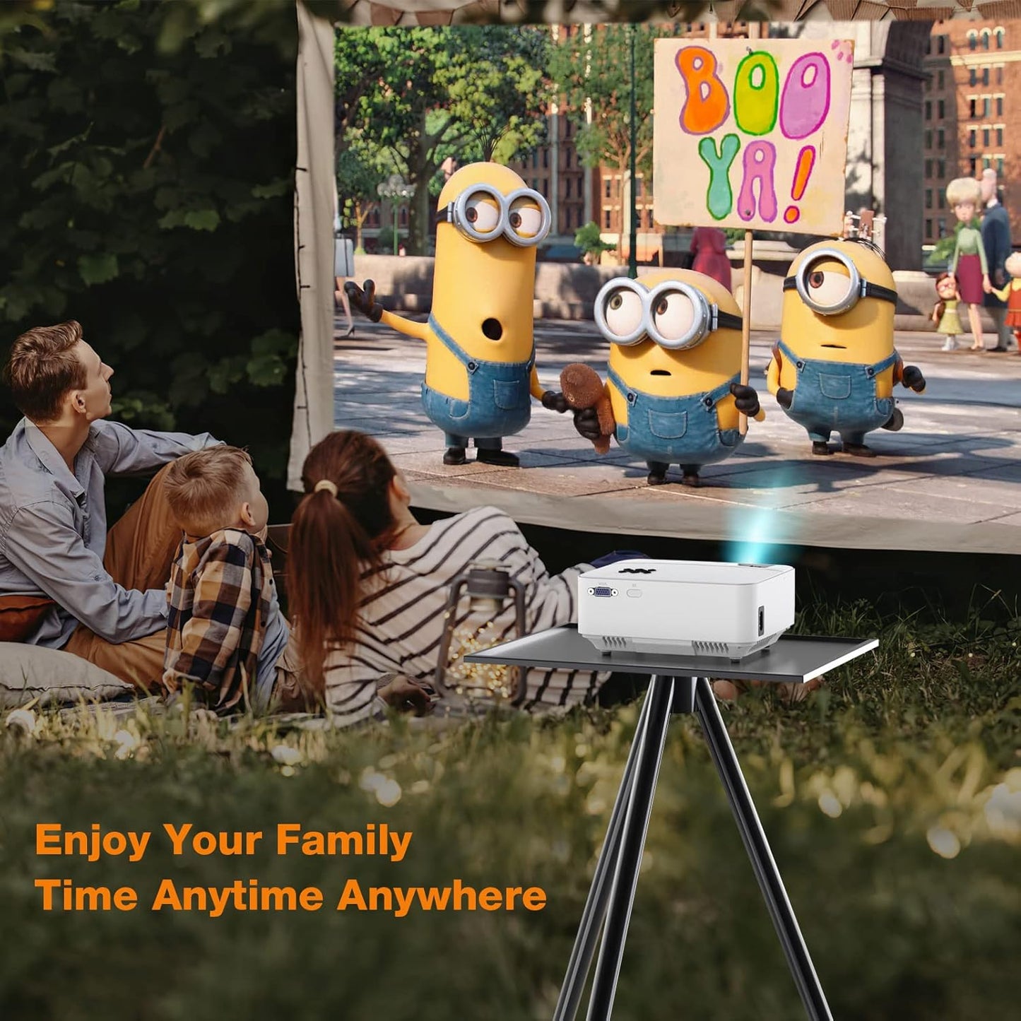 TOPVISION Beamer Mini-Projektor mit Spiegelbildschirm, 7000 Lumen, Full HD 1080P-