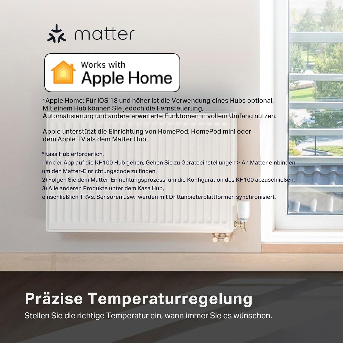 TP-Link Kasa smartes Heizkörperthermostat Heizungssteuerung Kasa App, Alexa, Apple Home