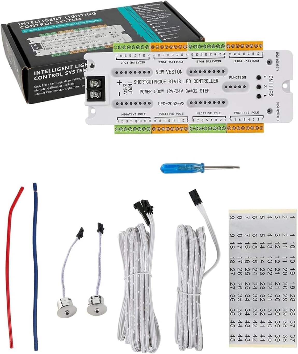 32-Kanal-Bewegungssensor-LED-Treppenlicht-Controller,Intelligenter