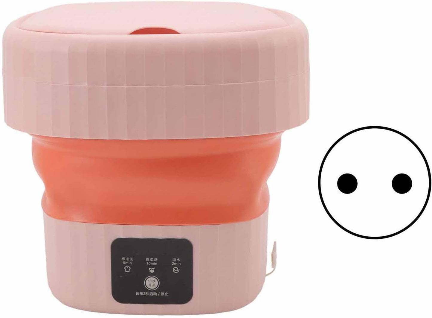 Tragbare Mini-Waschmaschine, 6 L, Faltbare Eimerwaschmaschine, Tragbare Reisewaschmaschine, Intimkleidung, Socken, Unterwäsche, Geeignet Für Reisen Und Kompakten Wohnraum(Rosa)