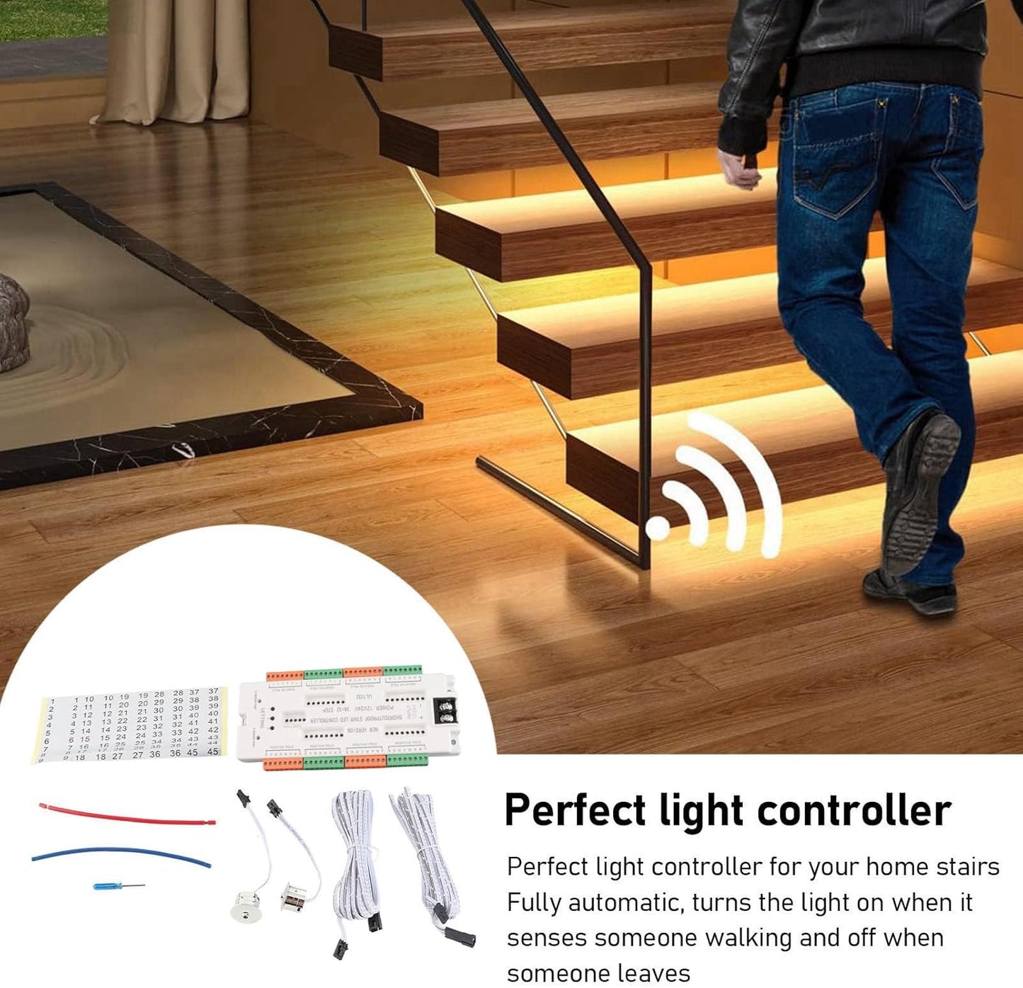 32-Kanal-Bewegungssensor-LED-Treppenlicht-Controller,Intelligenter