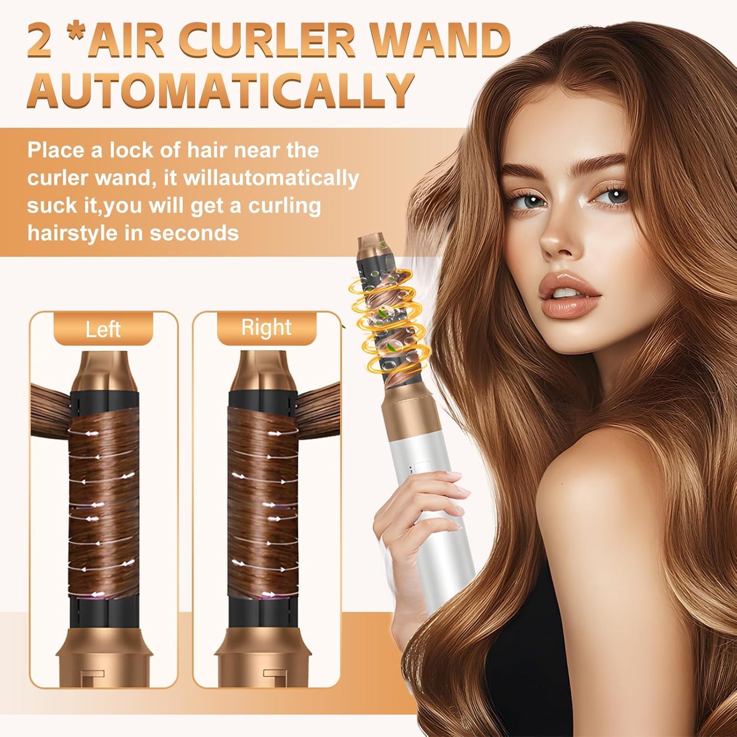 6 in 1Warmluftbürste Set, 1000W Haartrockner, Föhnbürste Set für Alle Haartypen