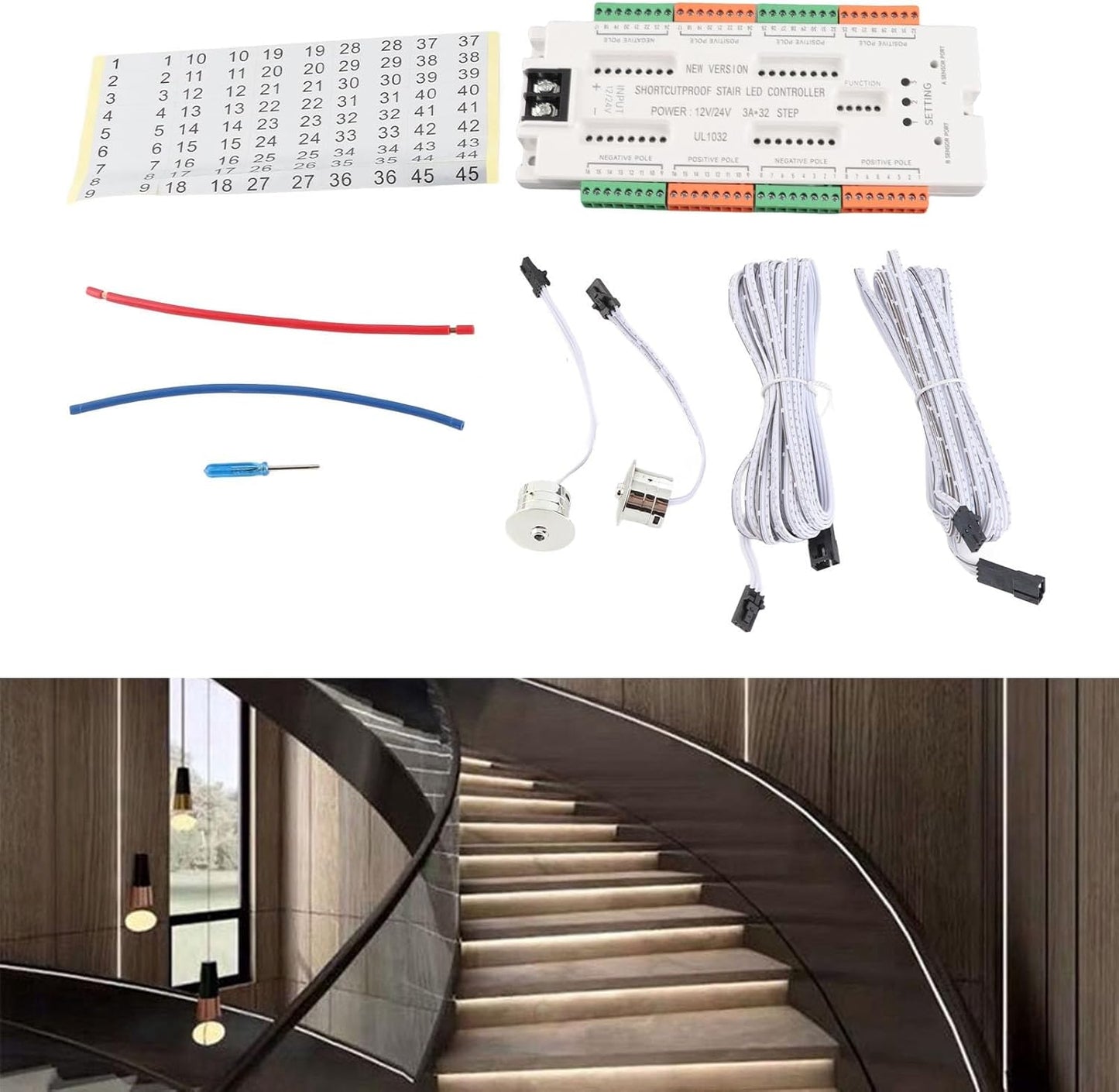 32-Kanal-Bewegungssensor-LED-Treppenlicht-Controller,Intelligenter