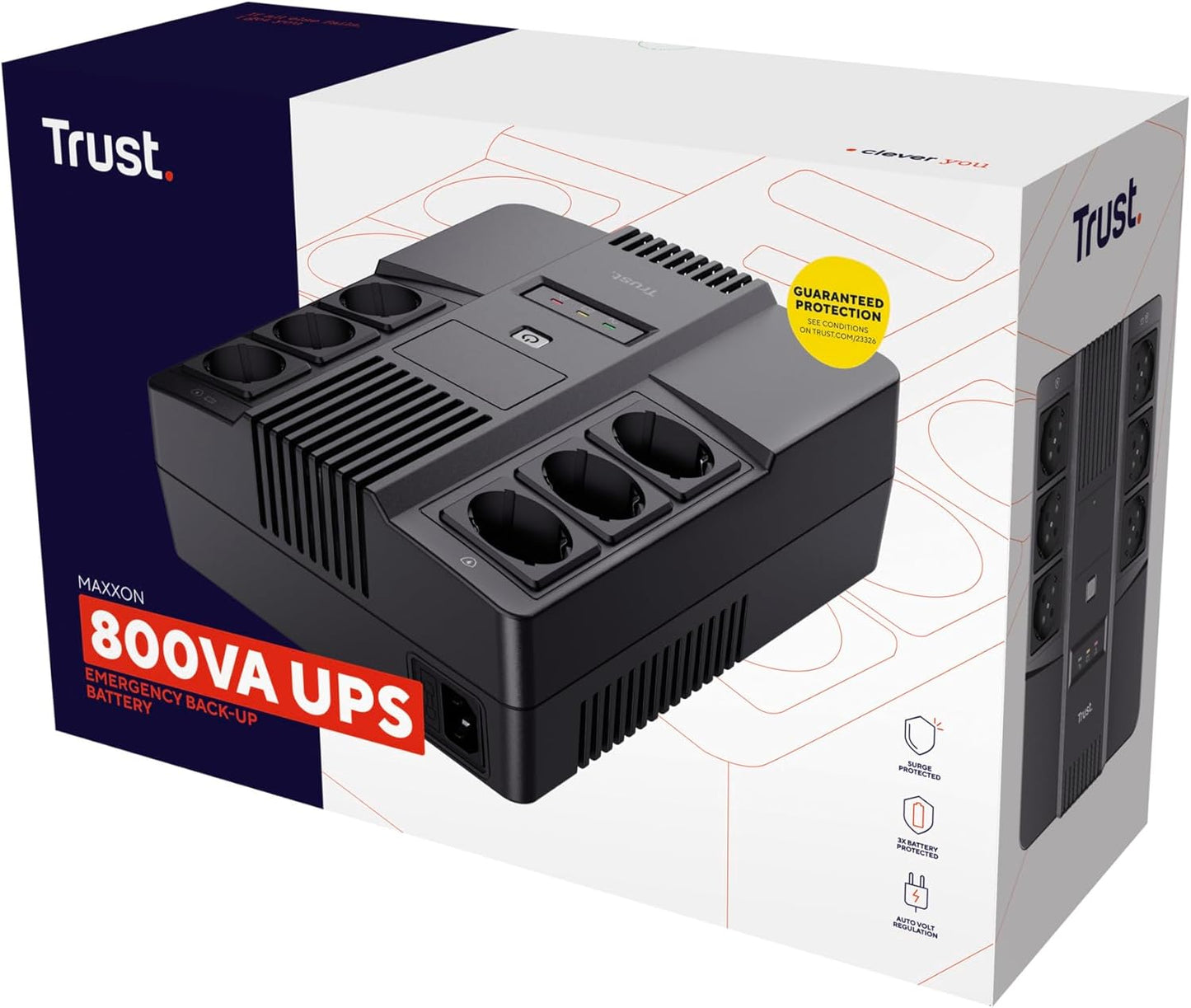 Trust MAXXON POWERSTRIP USV 800 VA Stromversorgung