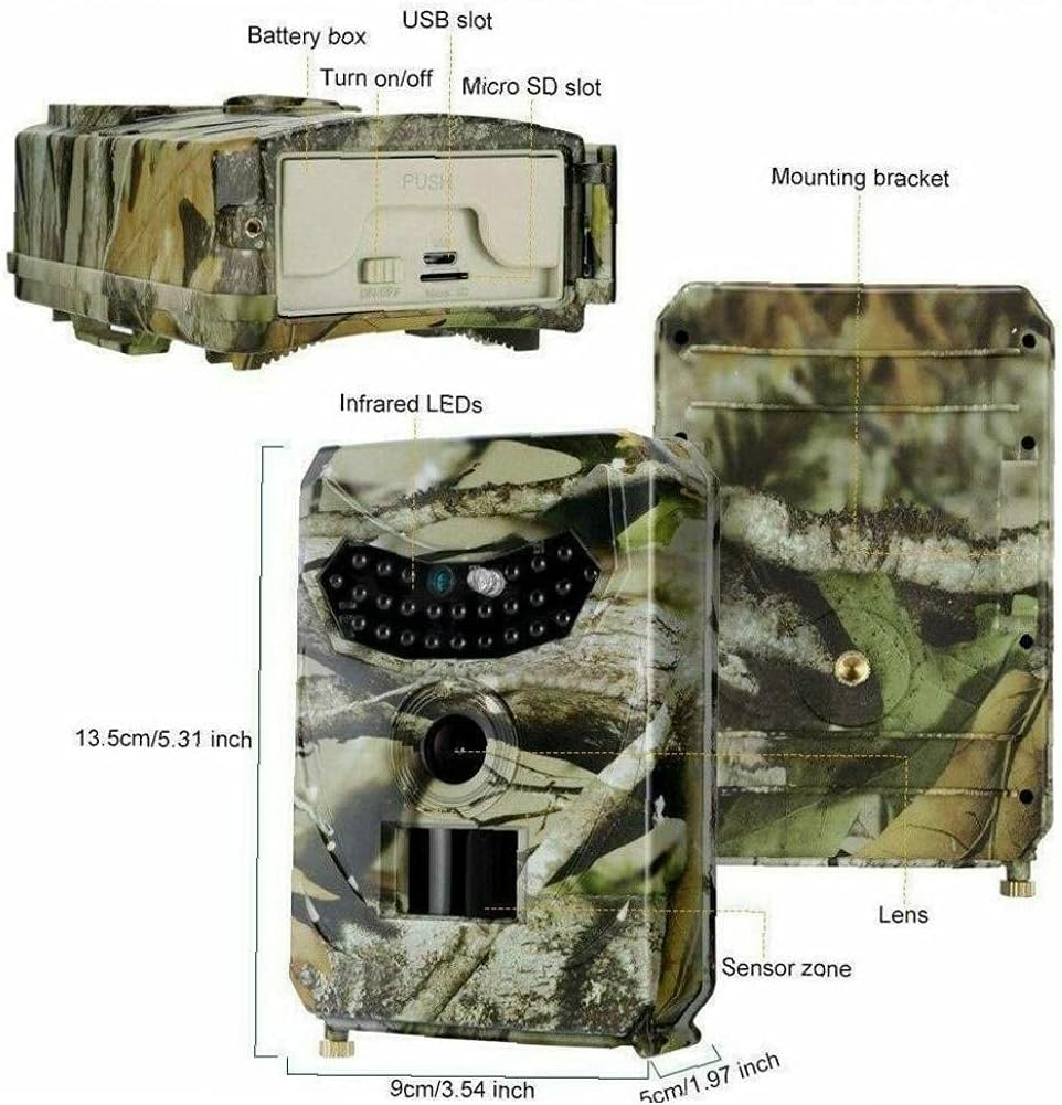 Jagd-Hinterkamera, 1080p, Hirsch-Feeder, Infrarot-LEDs, Jagd-Fotofallen, Wildtier-Hinterkamera, Nachtsicht