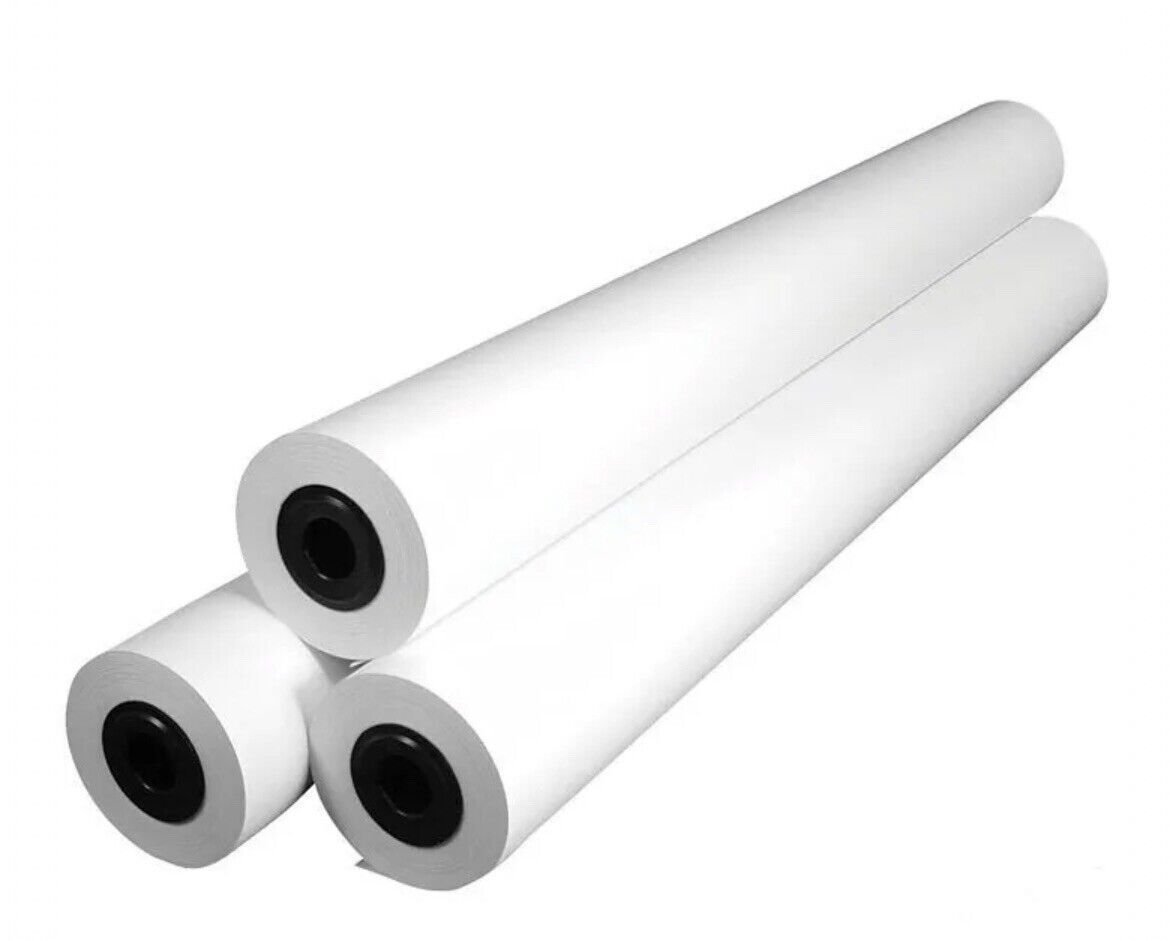 3 x Inapa Tecno CAD Rolle Plotterrolle 90g/m² - 91,4cm x 50m weiß DIN A0