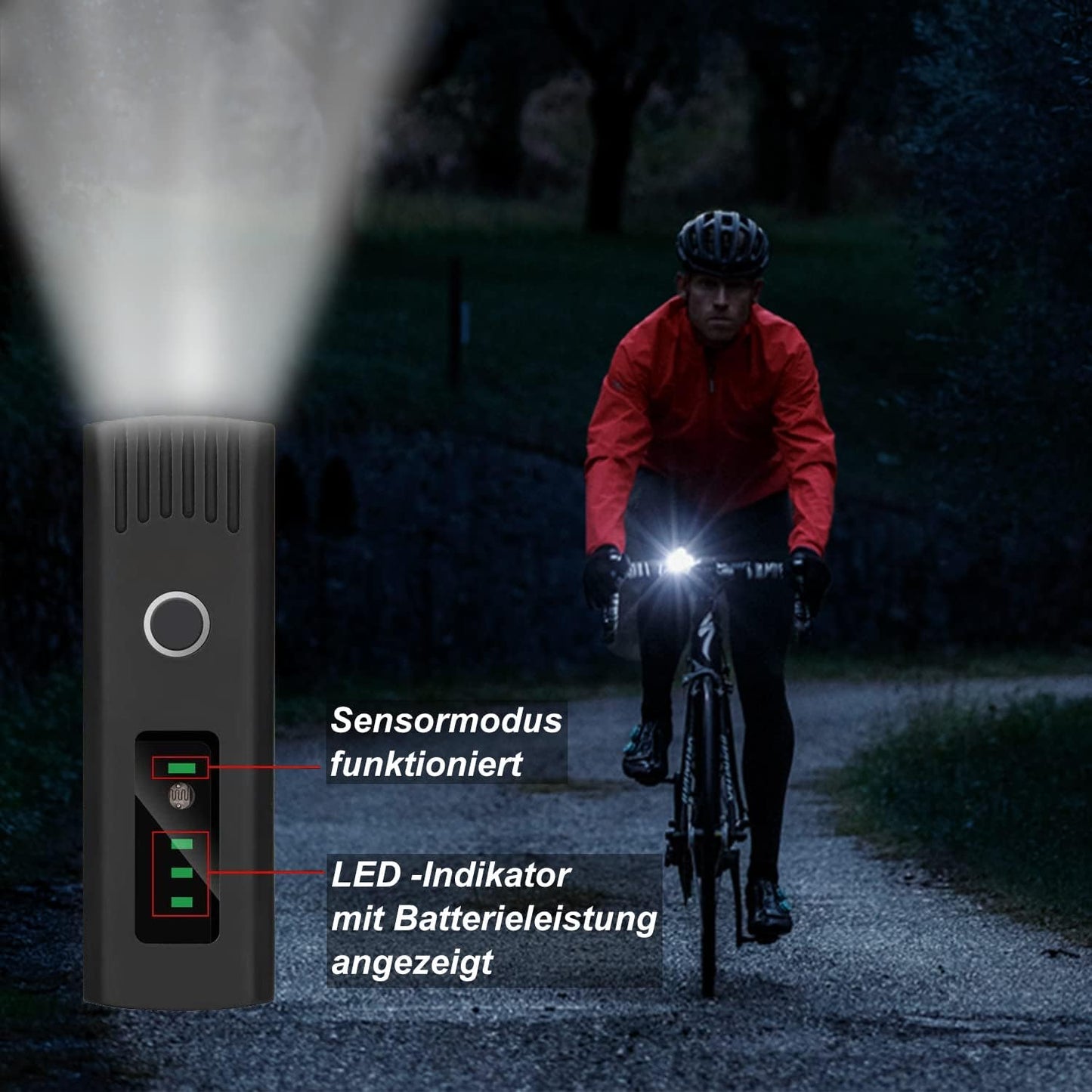 Tatopa Fahrradlicht Led Set Fahrradlichter USB Wiederaufladbar Wasserdicht