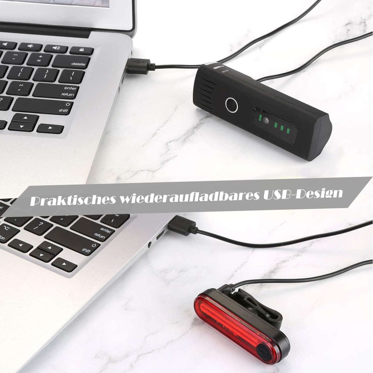 Tatopa Fahrradlicht Led Set Fahrradlichter USB Wiederaufladbar Wasserdicht