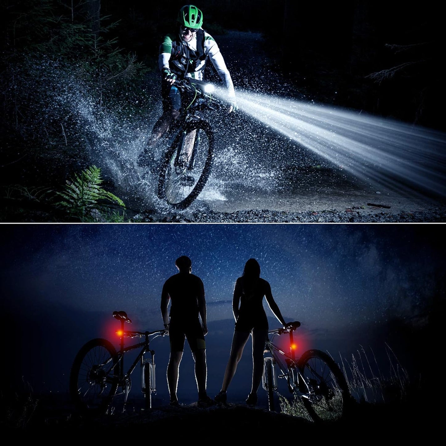 Tatopa Fahrradlicht Led Set Fahrradlichter USB Wiederaufladbar Wasserdicht