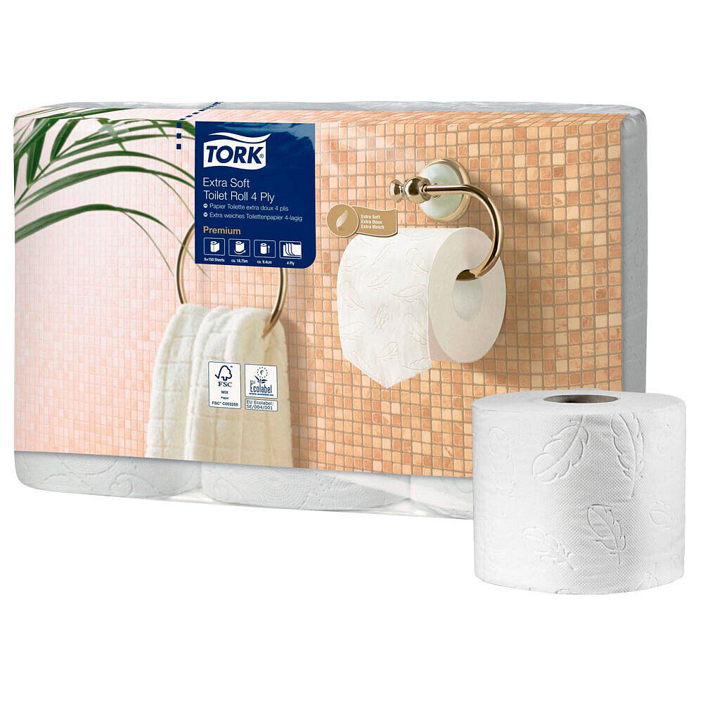 TORK Toilettenpapier 110405 T4 Premium Extra Soft 4-lagig, 42 Rollen