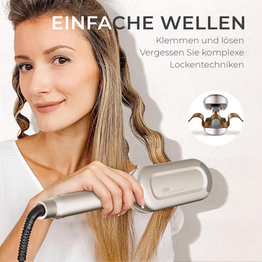 TYMO ROVY Welleneisen für haare, Lockenstab 32mm Ionen Keramik 4 temp. Gold