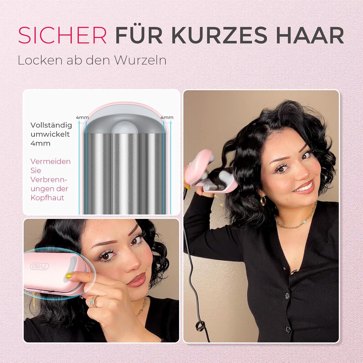 TYMO ROVY Welleneisen für haare, Lockenstab 25mm Ionen Keramik Hair Curler