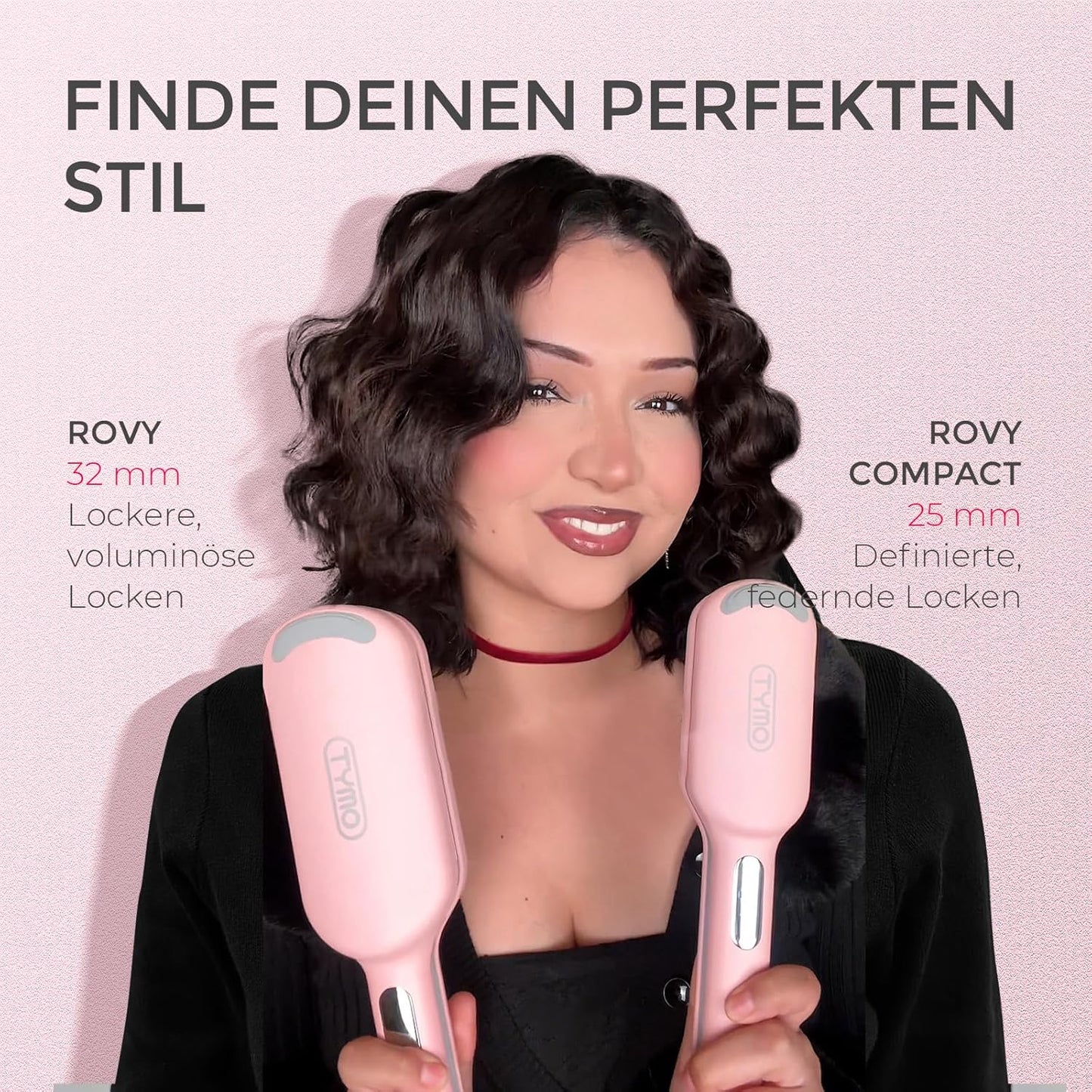 TYMO ROVY Welleneisen für haare, Lockenstab 25mm Ionen Keramik Hair Curler