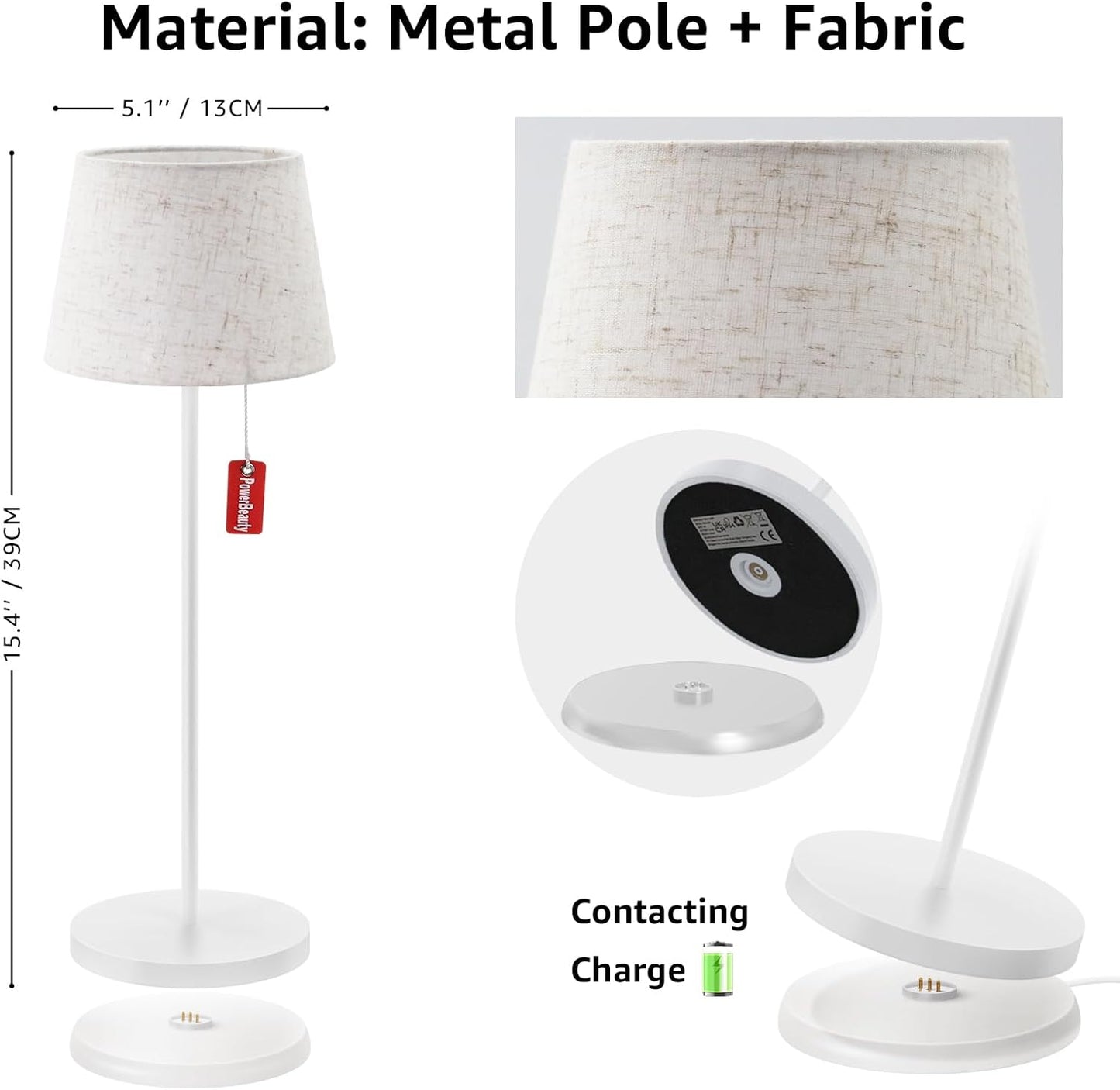 uuffoo Tischlampe Outdoor Für Wasserdichte IP44, Kabellos,USb,Mit 3 Stufen Warmweiß