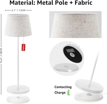 uuffoo Tischlampe Outdoor Für Wasserdichte IP44, Kabellos,USb,Mit 3 Stufen Warmweiß