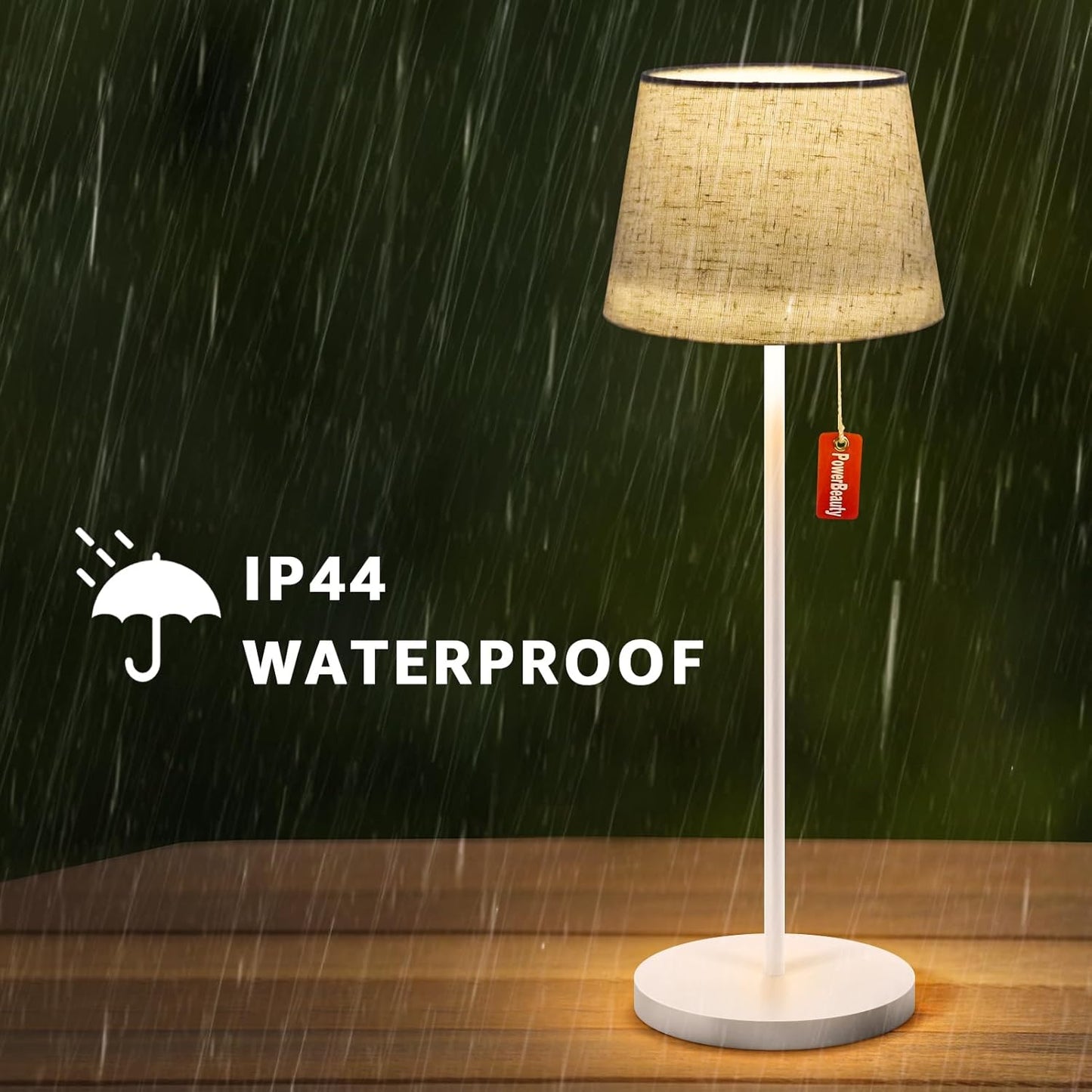 uuffoo Tischlampe Outdoor Für Wasserdichte IP44, Kabellos,USb,Mit 3 Stufen Warmweiß