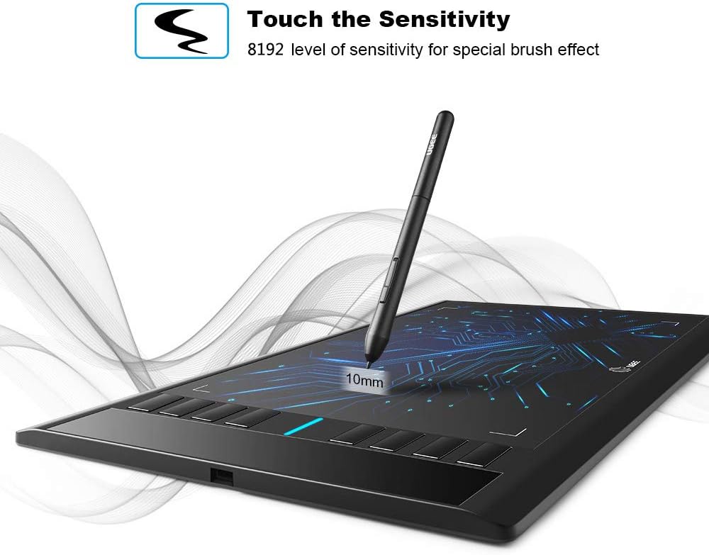 UGEE M708 Grafiktablett,8192 Pressure Pen Stylus,8 Hotkeys,10 * 6 Zoll