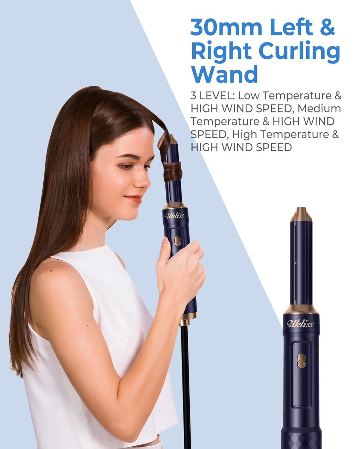 UKLISS Haarstyler Set 6 in 1 Air Styler mit 1000W Haartrockner, Auto-Air Föhnbürste, Rundbürstenföhn, Warmluftbürste, Glättbürste, Lockenföhn Bürste, Geschenkset für Frauen Trocknen, Glätten, Locken