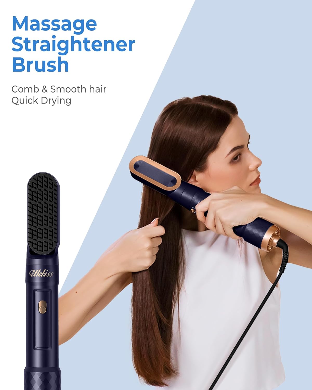 UKLISS Haarstyler Set 6 in 1 Air Styler mit 1000W Haartrockner, Auto-Air Föhnbürste, Rundbürstenföhn, Warmluftbürste, Glättbürste, Lockenföhn Bürste, Geschenkset für Frauen Trocknen, Glätten, Locken