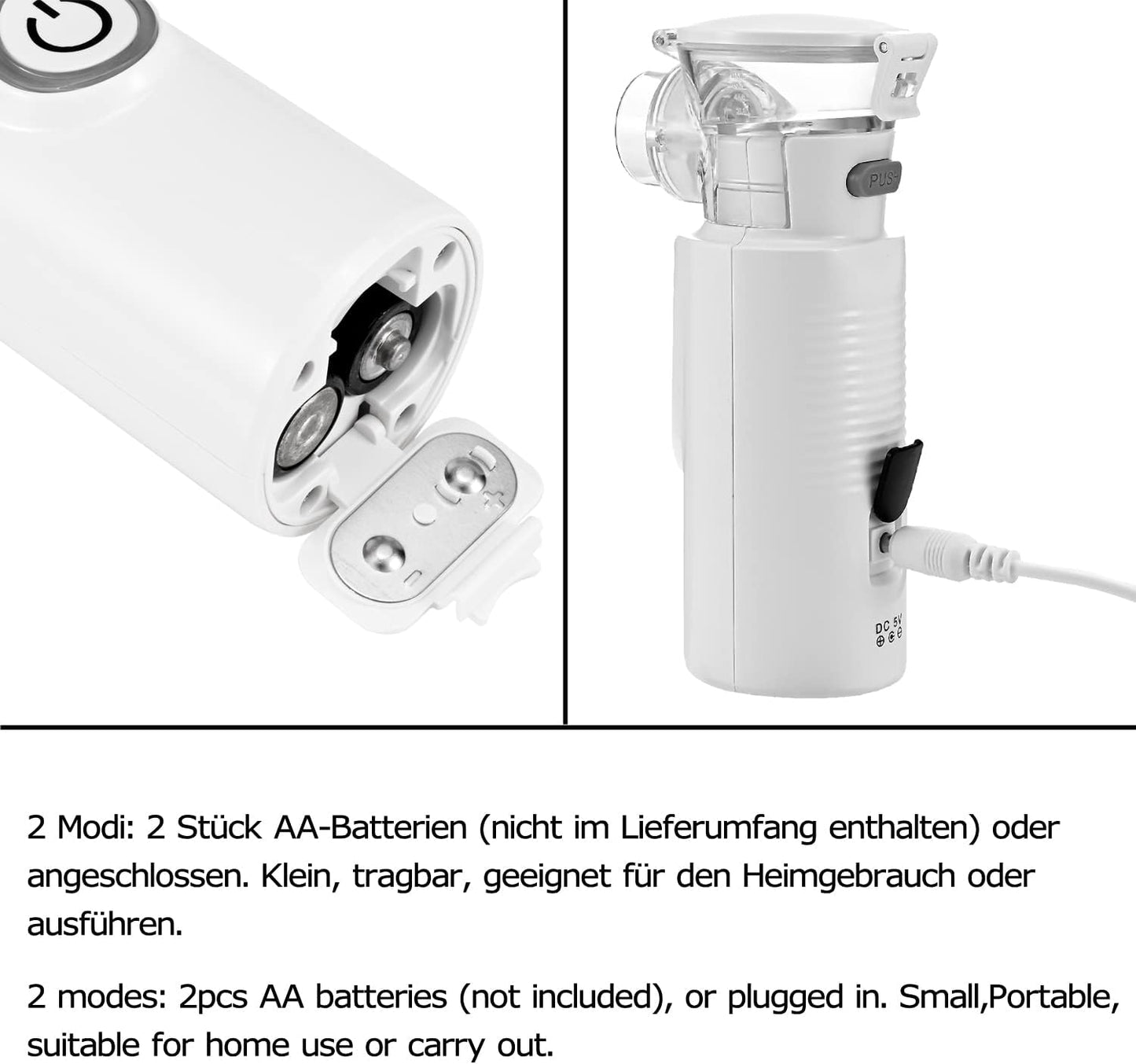 URYOUTH Inhalator Vernebler Inhalationsgerät mit zwei Tasten für Kinder und Erwachsene