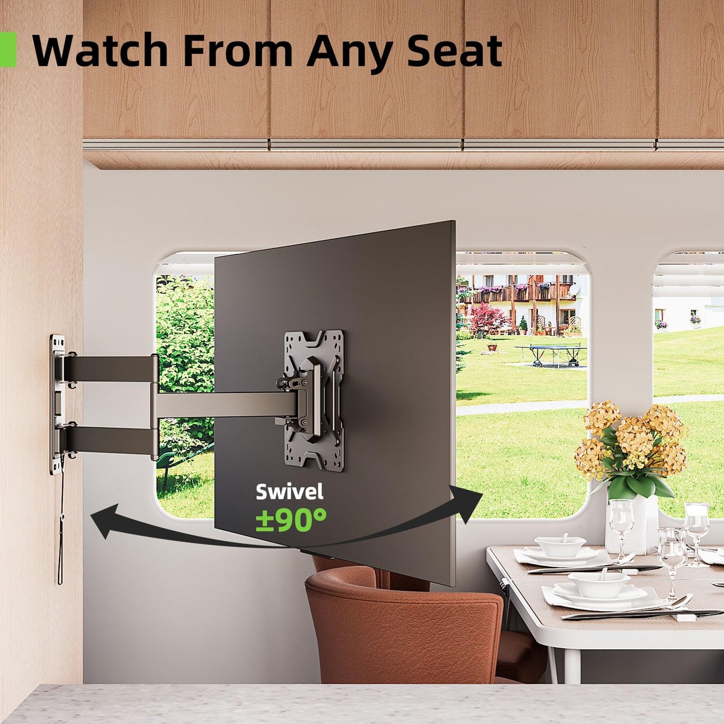 USX-MOUNT Wohnwagen TV Halterung Arretierbar, TV Wandhalterung für 17-43 Zoll TV