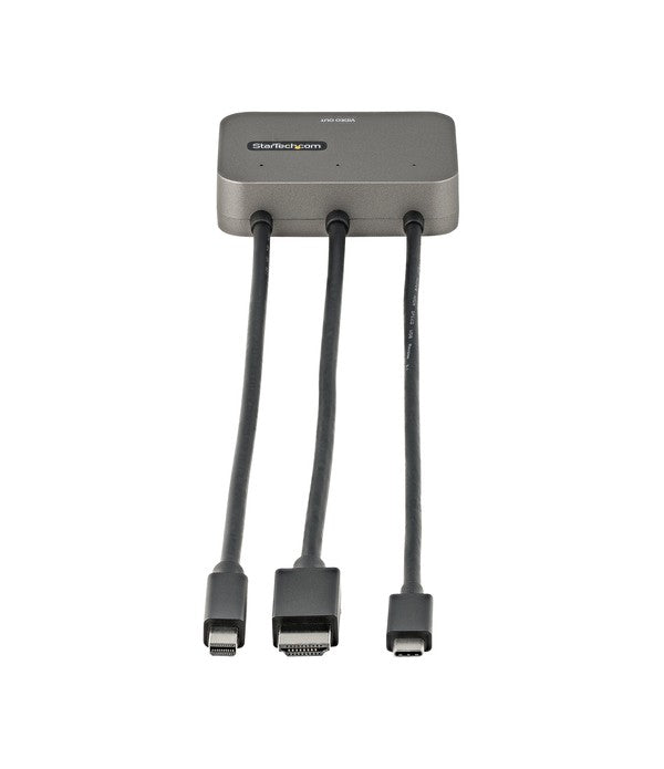 StarTech.com 3-in-1-Multiport-zu-HDMI-Adapter – 4K 60 Hz USB-C, HDMI oder Mini DisplayPort zu HDMI-Konverter für Konferenzräume