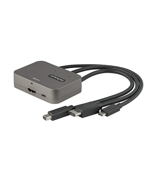 StarTech.com 3-in-1-Multiport-zu-HDMI-Adapter – 4K 60 Hz USB-C, HDMI oder Mini DisplayPort zu HDMI-Konverter für Konferenzräume